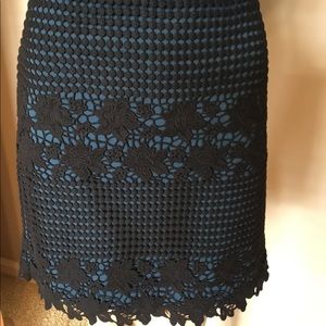 Loft Embroidered skirt with stretch waist
